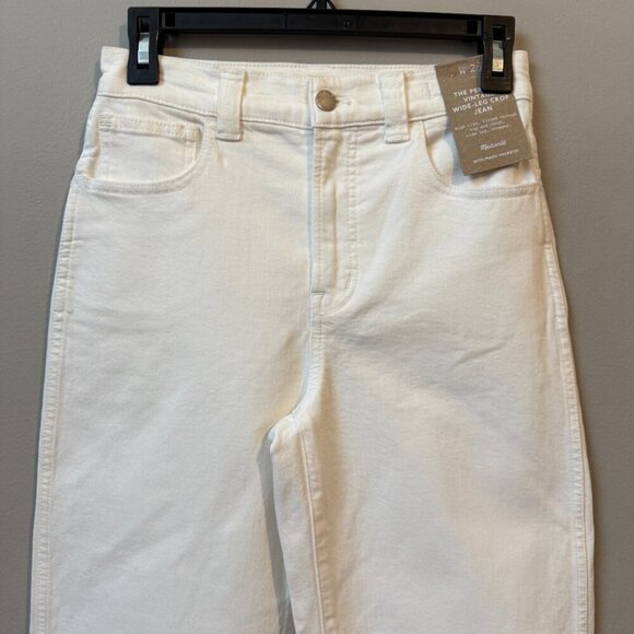 Madewell The Perfect Vintage Wide Leg Crop Jean Women's 25 White Denim Chic NWT - Picture 7 of 14